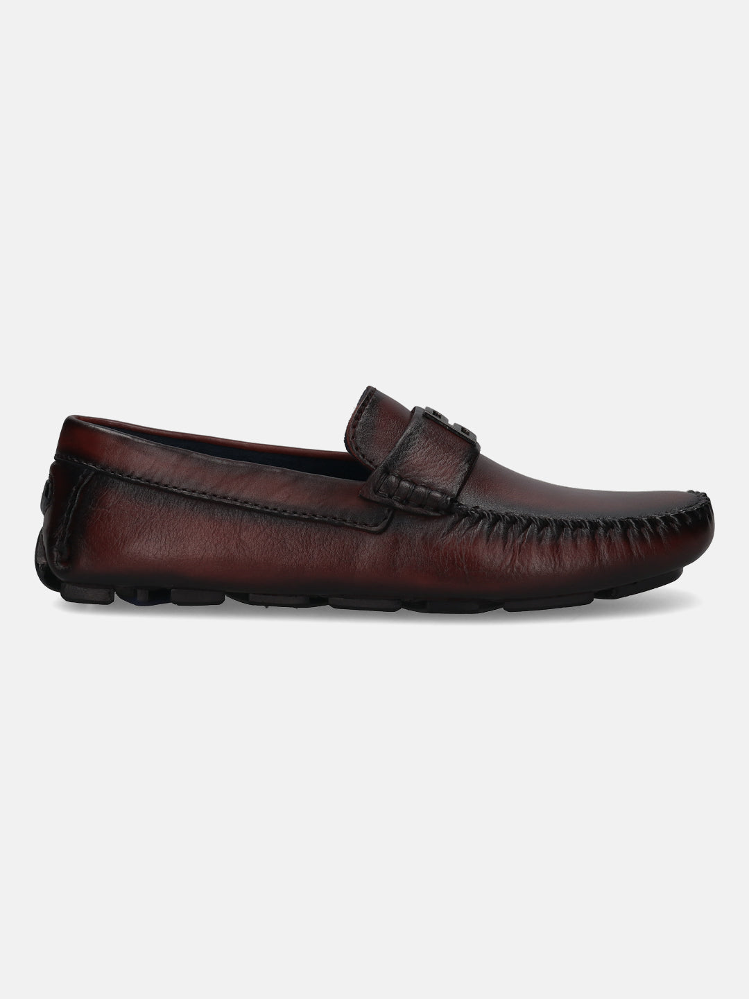 Hexa Dark Red Leather Driver Shoes