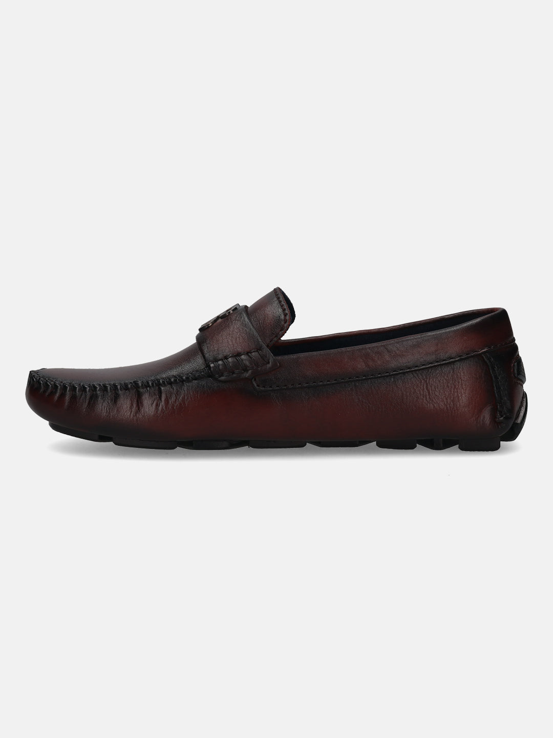 Hexa Dark Red Leather Driver Shoes