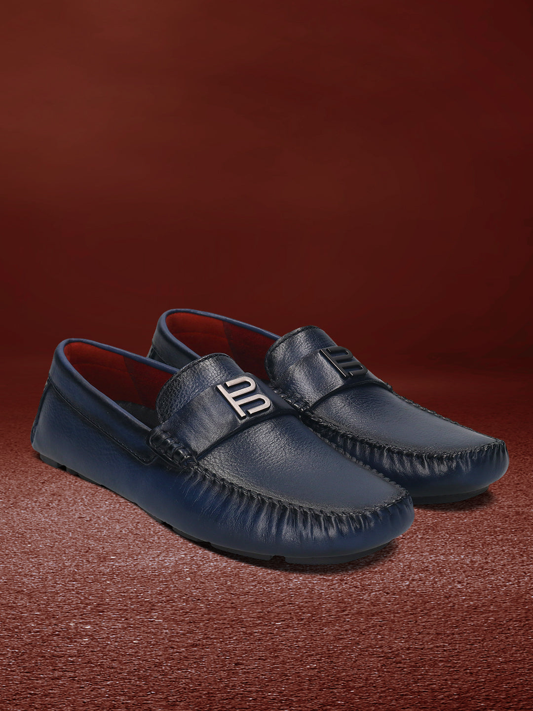 BAGATT  Hexa Blue Premium Leather Casual Slip-Ons