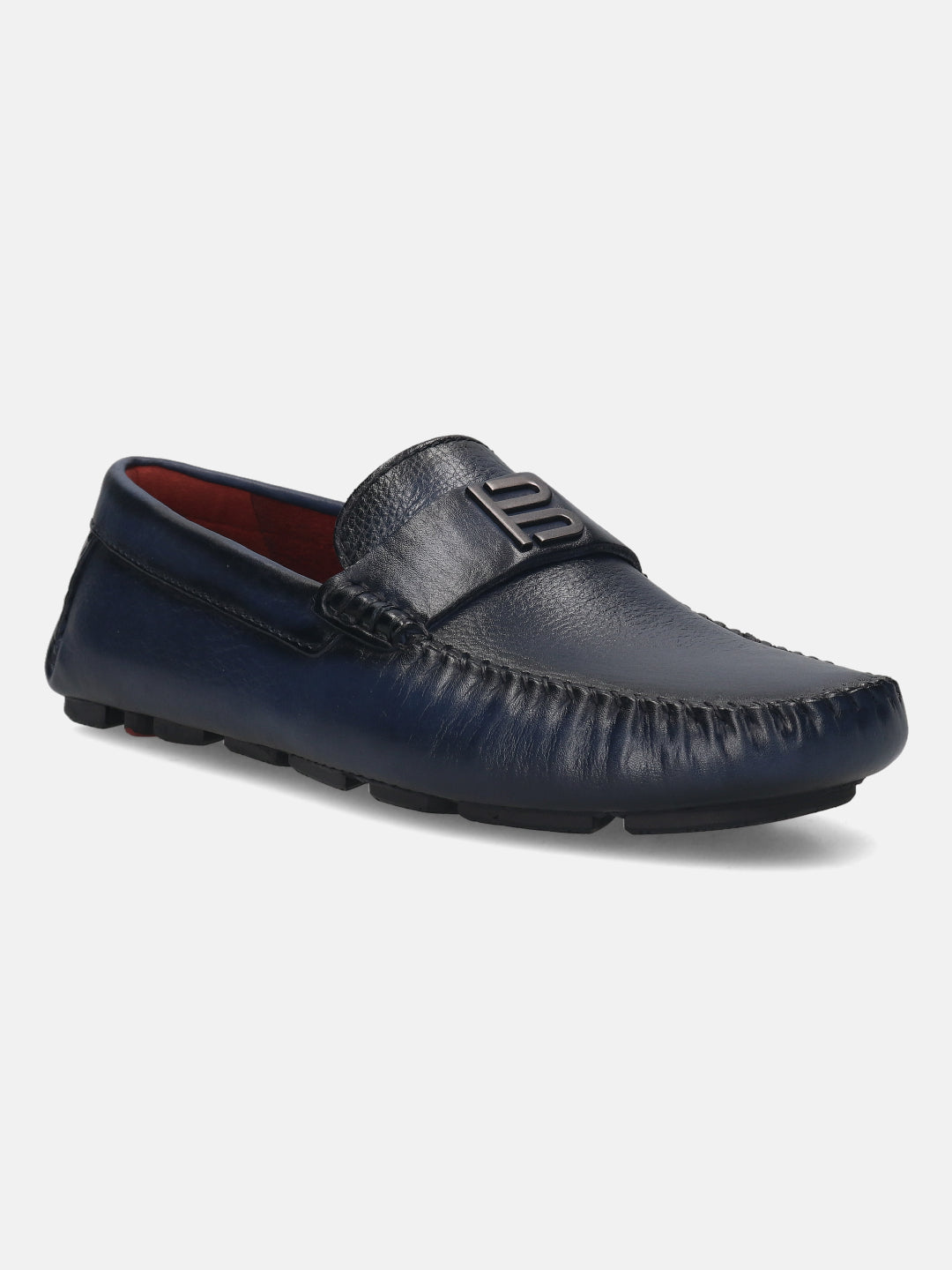 Hexa Blue Leather Driver Shoes