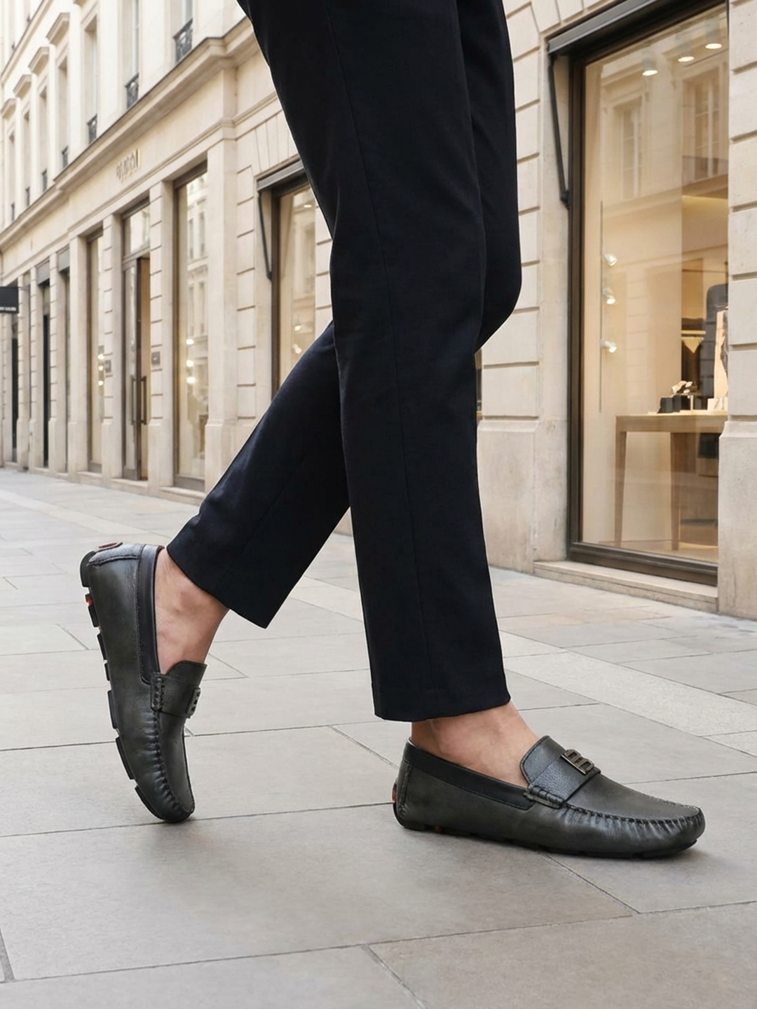 BAGATT Hexa Dark Green Premium Leather Casual Slip-Ons