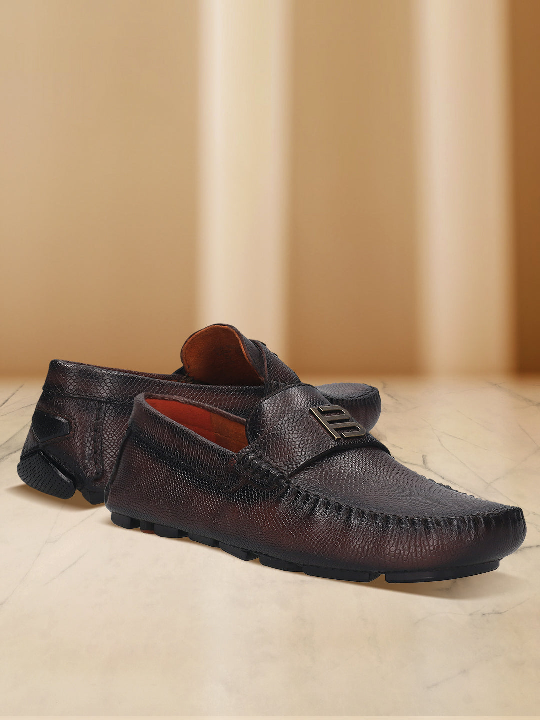 BAGATT  Hexa Brown Premium Leather Casual Slip-Ons