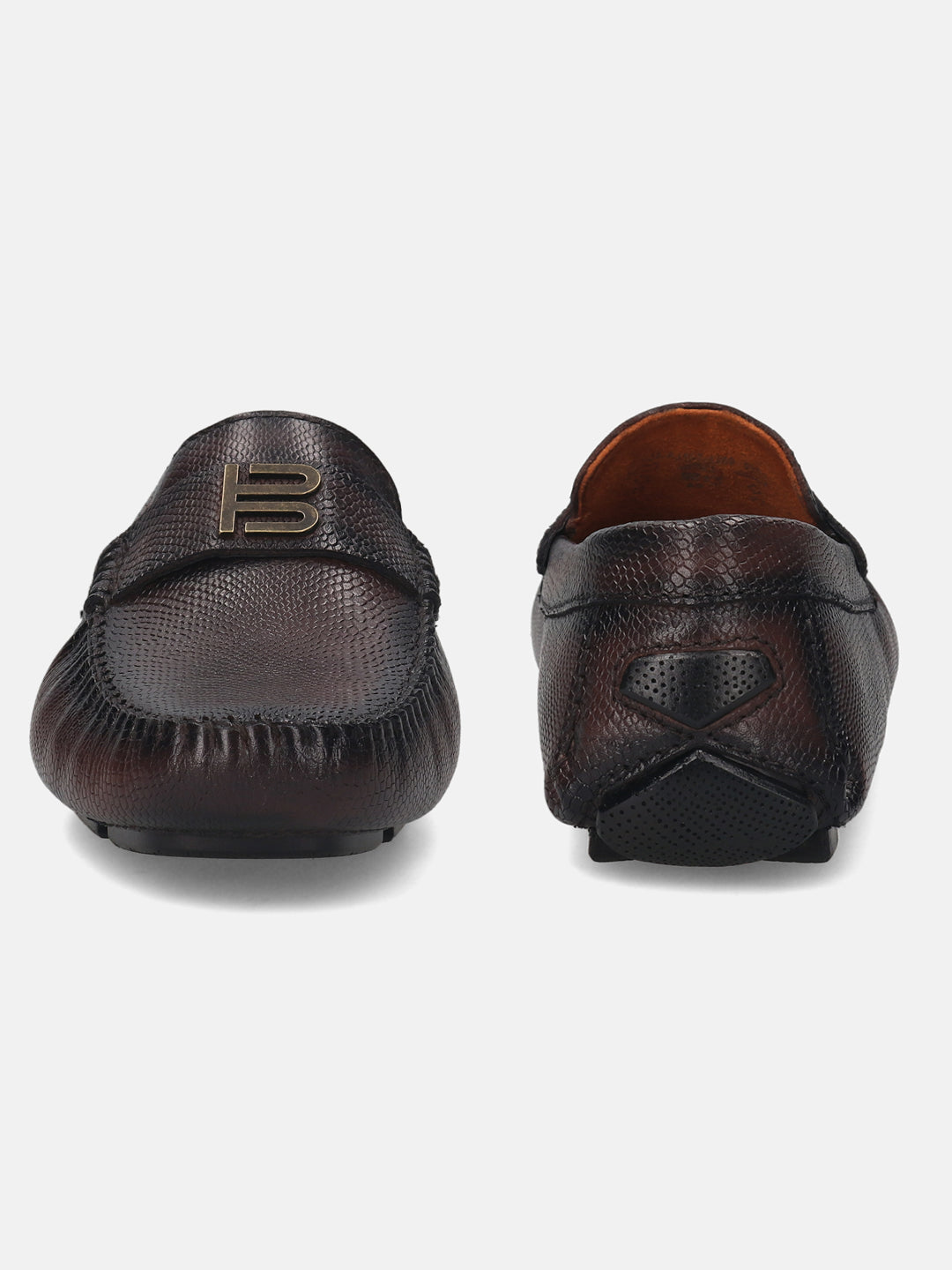 Hexa Brown Leather Driver Shoes