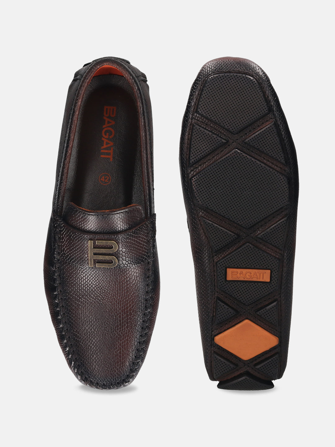 BAGATT Premium Leather Men's Brown Drivers