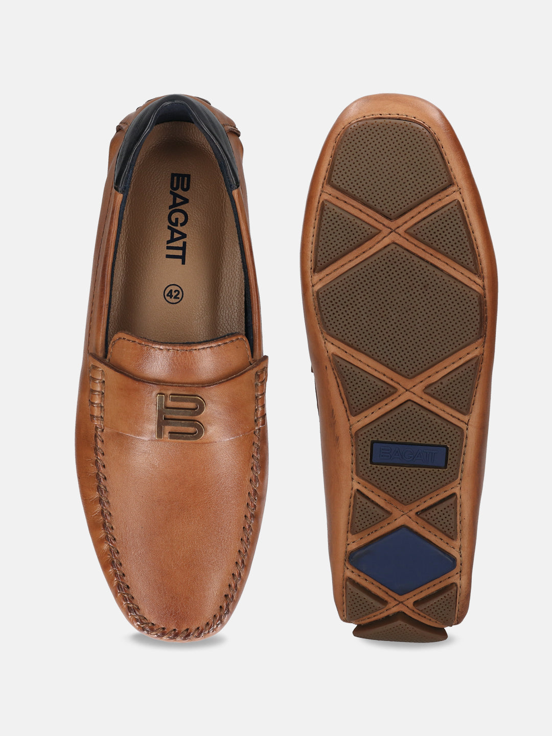 Hexa Cognac Leather Driver Shoes