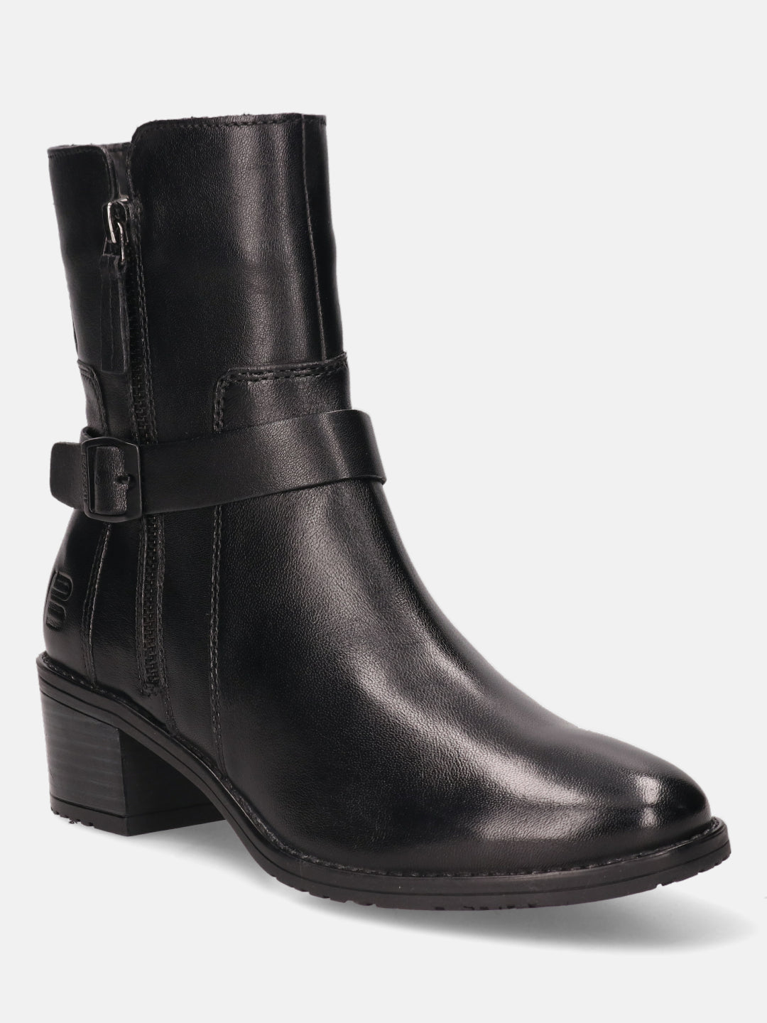 Ruby Black Leather Ankle Boots