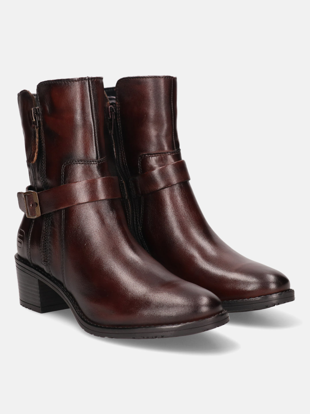 Ruby Bordo Leather Ankle Boots