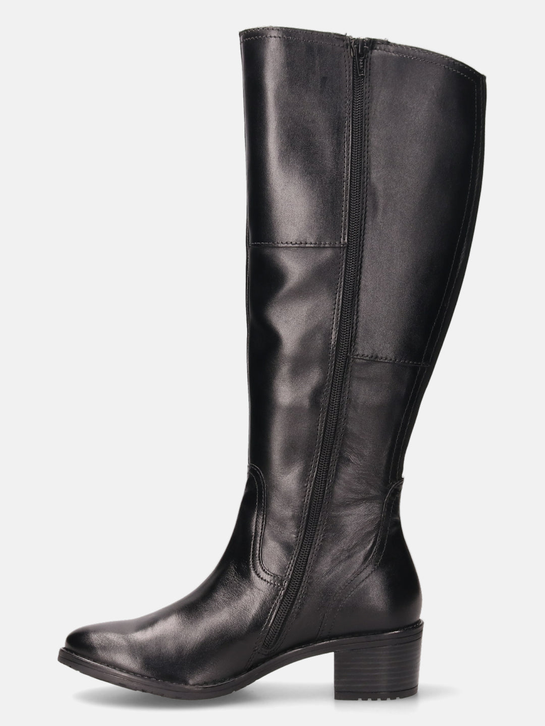 Ruby Black Leather Knee Boots
