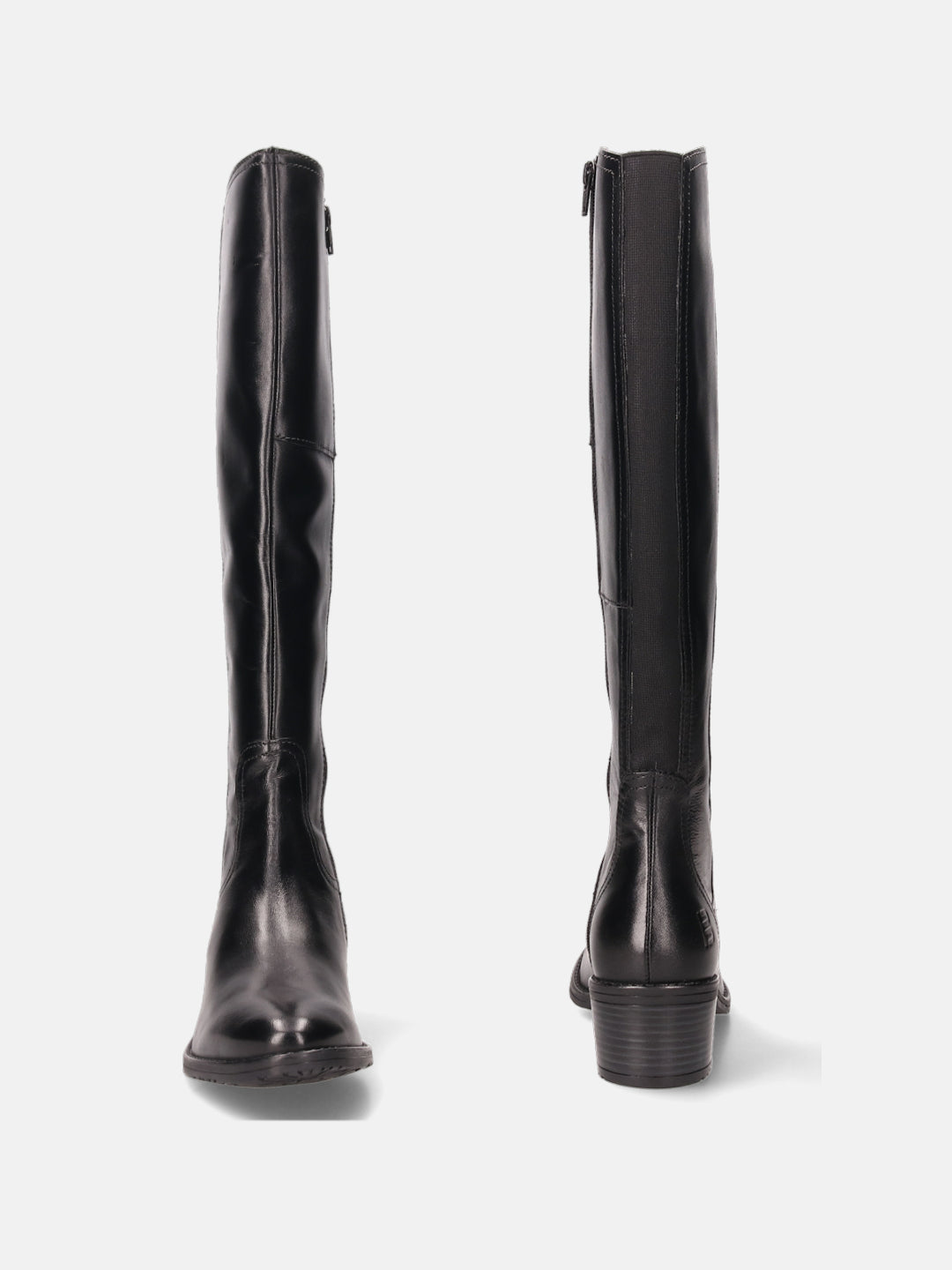 Ruby Black Leather Knee Boots