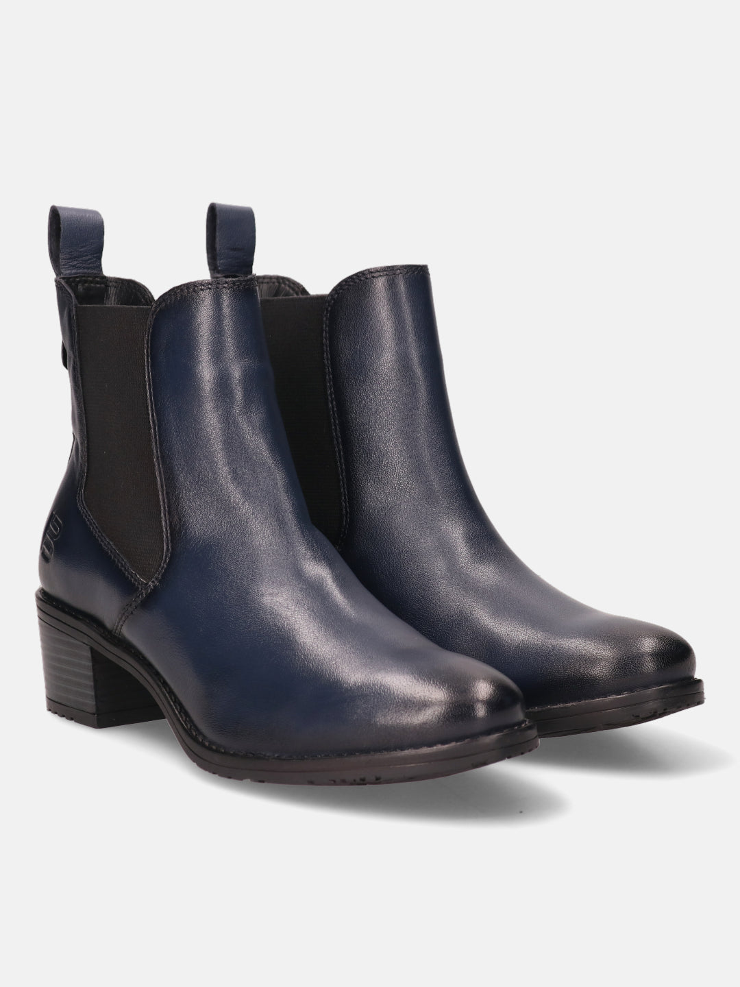 Ruby Dark Blue Leather Chelsea Boots