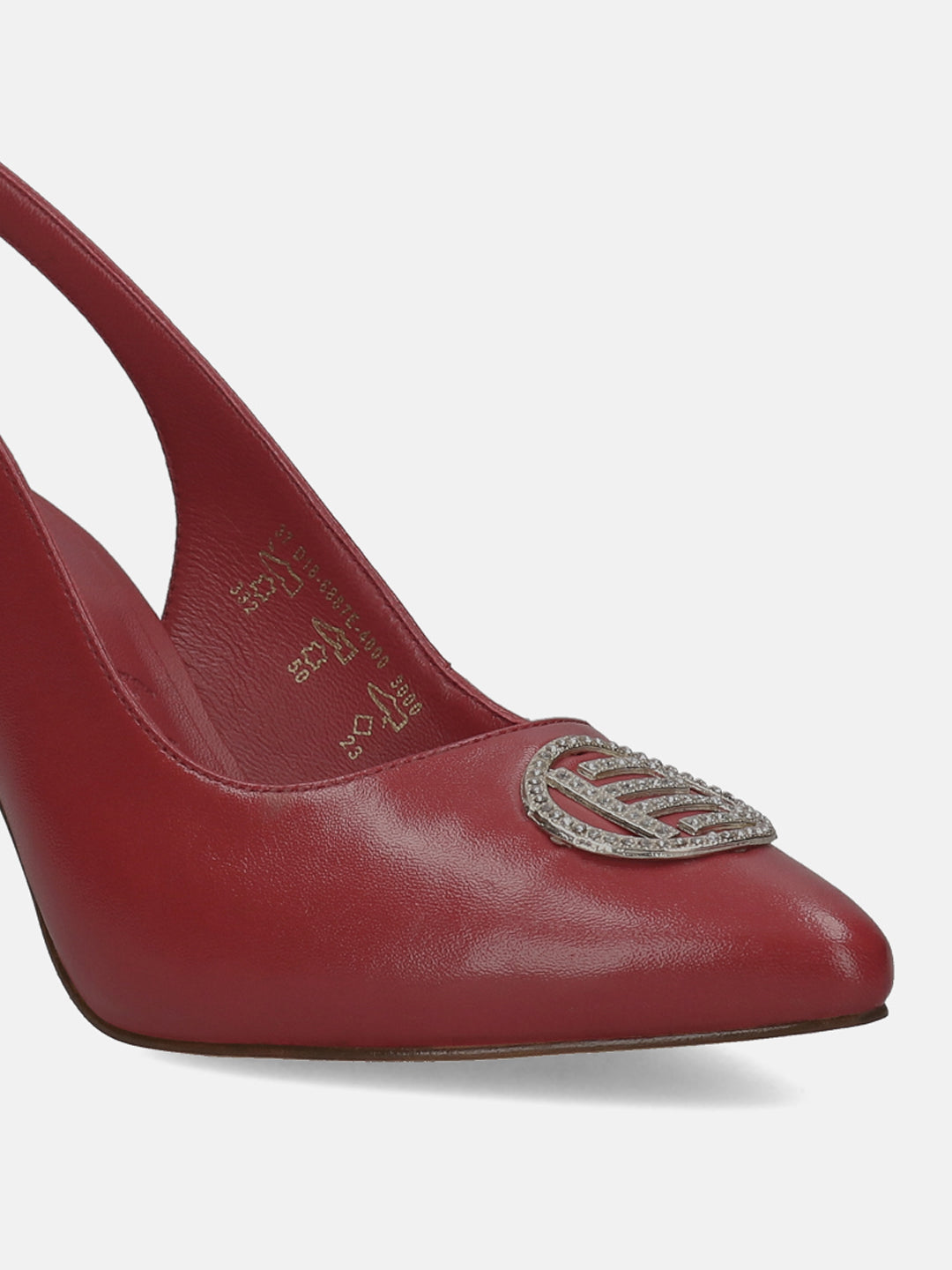 BAGATT Premium Leather Red Back Strap Heels