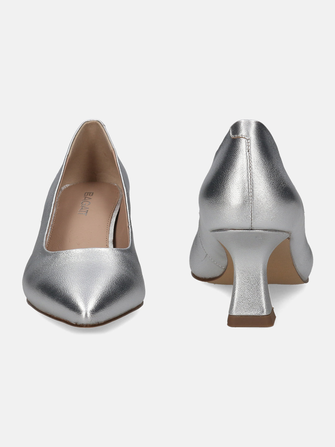 BAGATT Premium Leather Silver court shoe