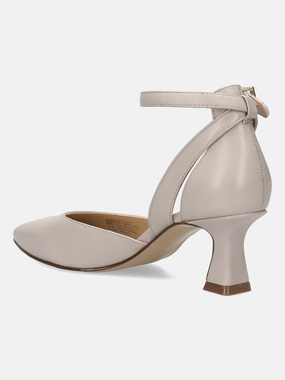 Varese Offwhite Leather Ankle Strap Heels