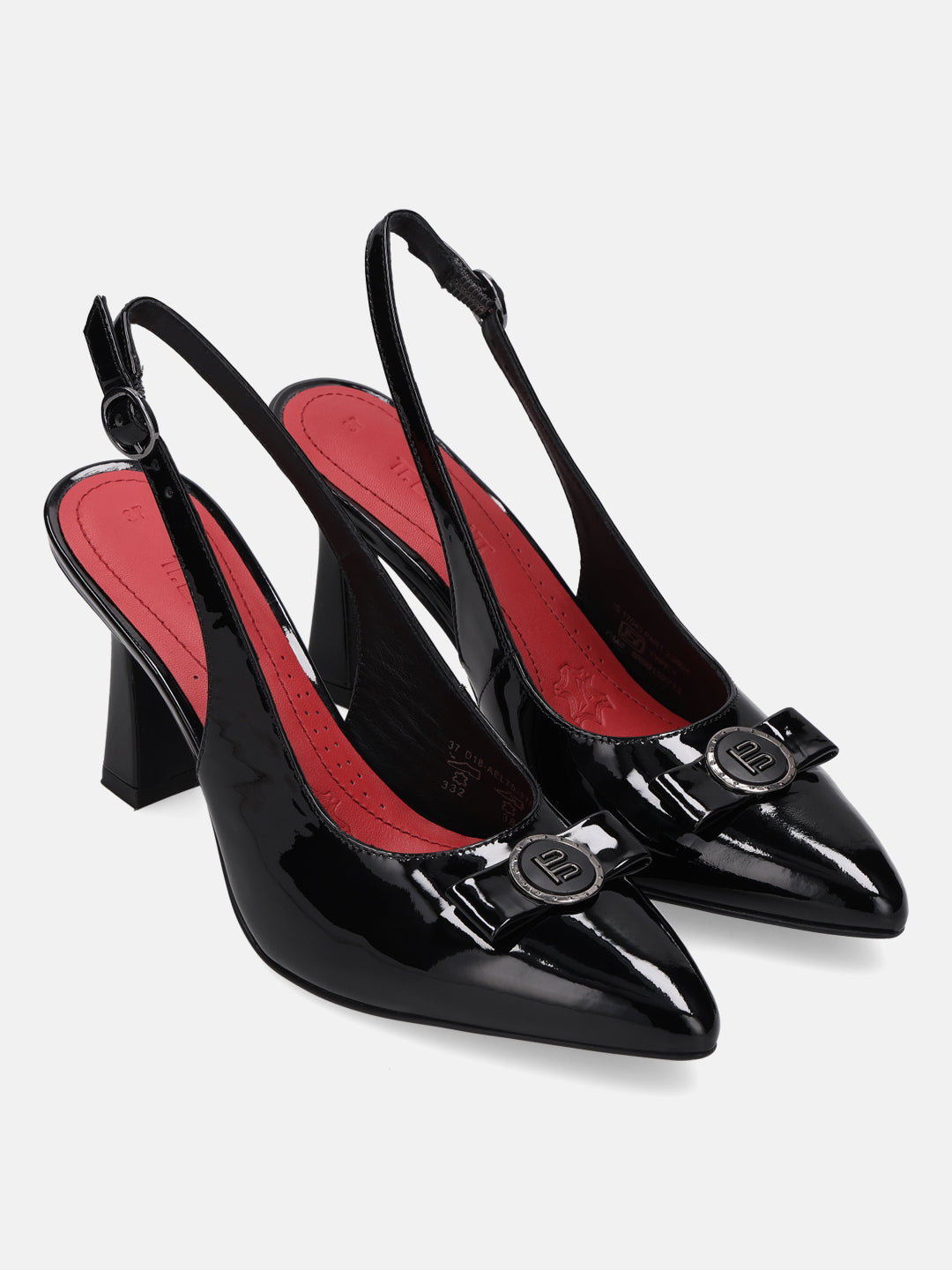 TT.BAGATT Barletta Black Premium Leather Slingback Stelitoes Heels