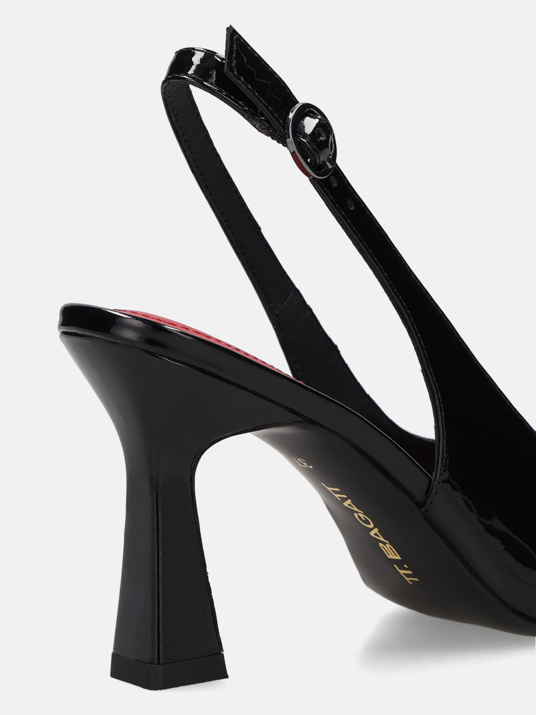 TT.BAGATT Barletta Black Premium Leather Slingback Stelitoes Heels