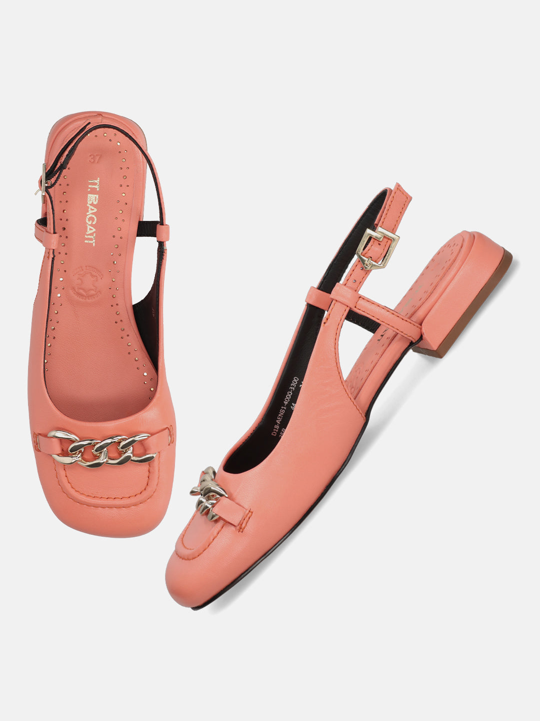 TT.BAGATT Genova Orange Premium Leather Slingback
