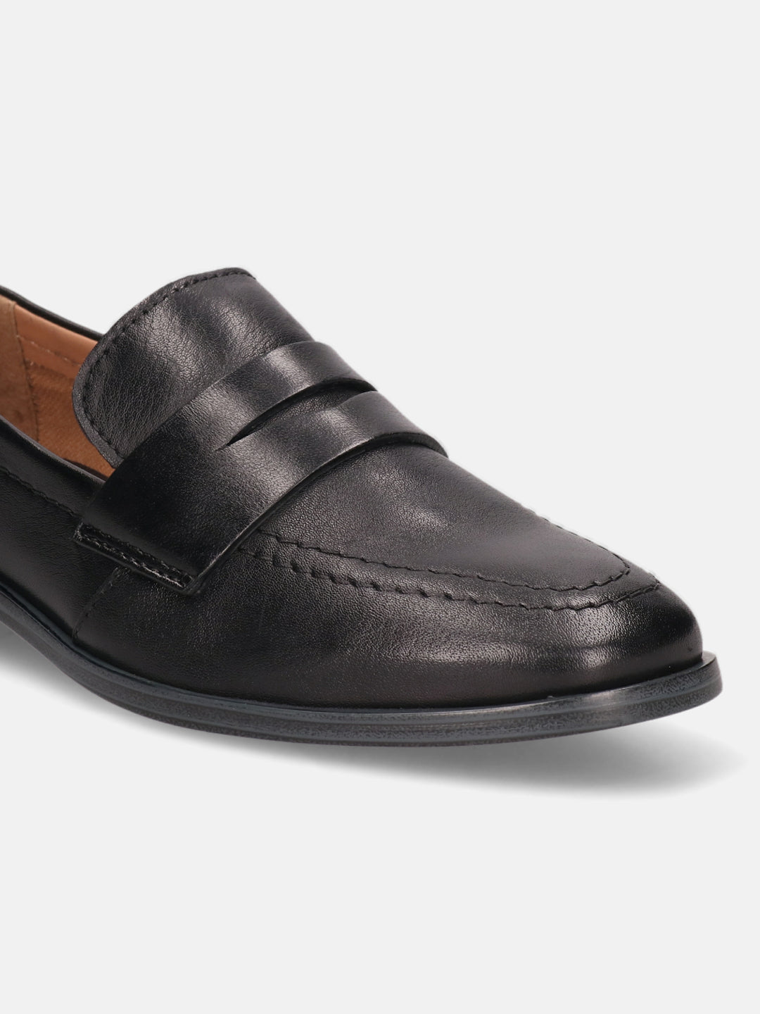 Rosalie Black Leather Loafers