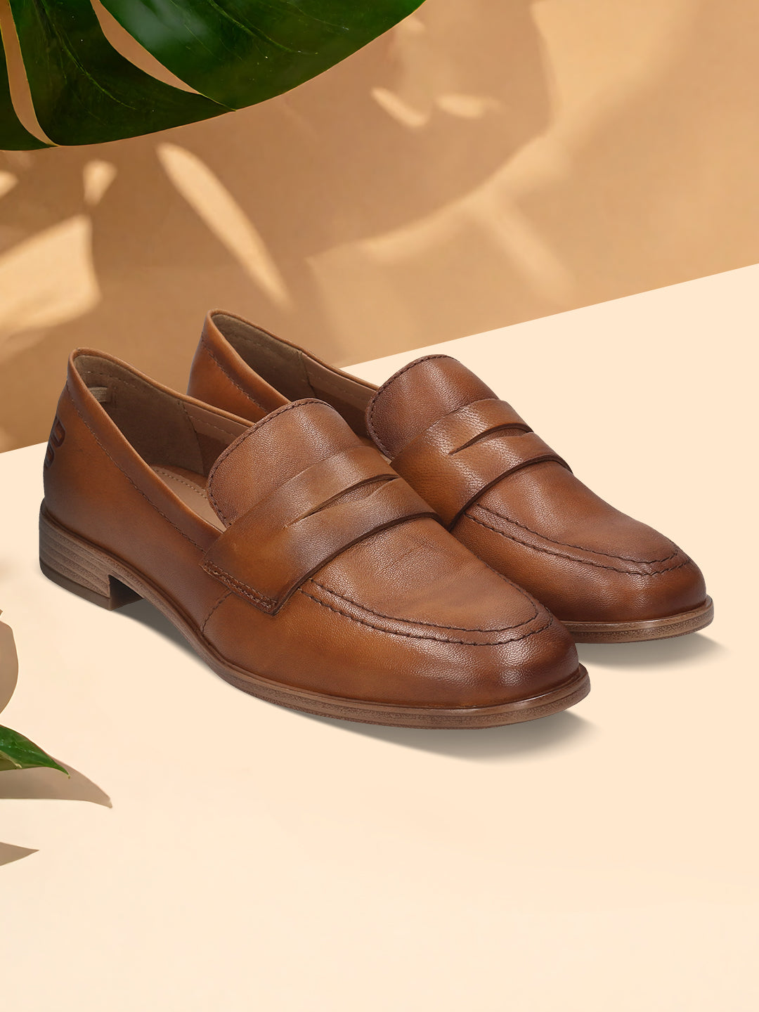 BAGATT  Rosalie Cognac Premium Leather Loafers Slip-Ons