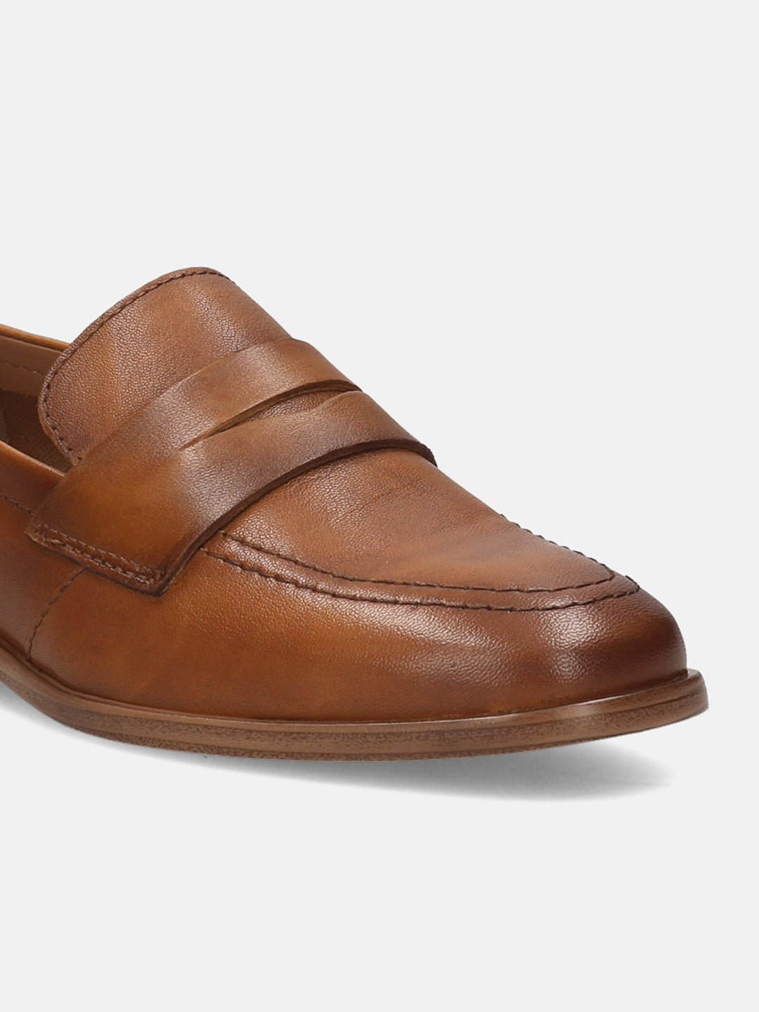 Rosalie Cognac Leather Loafers