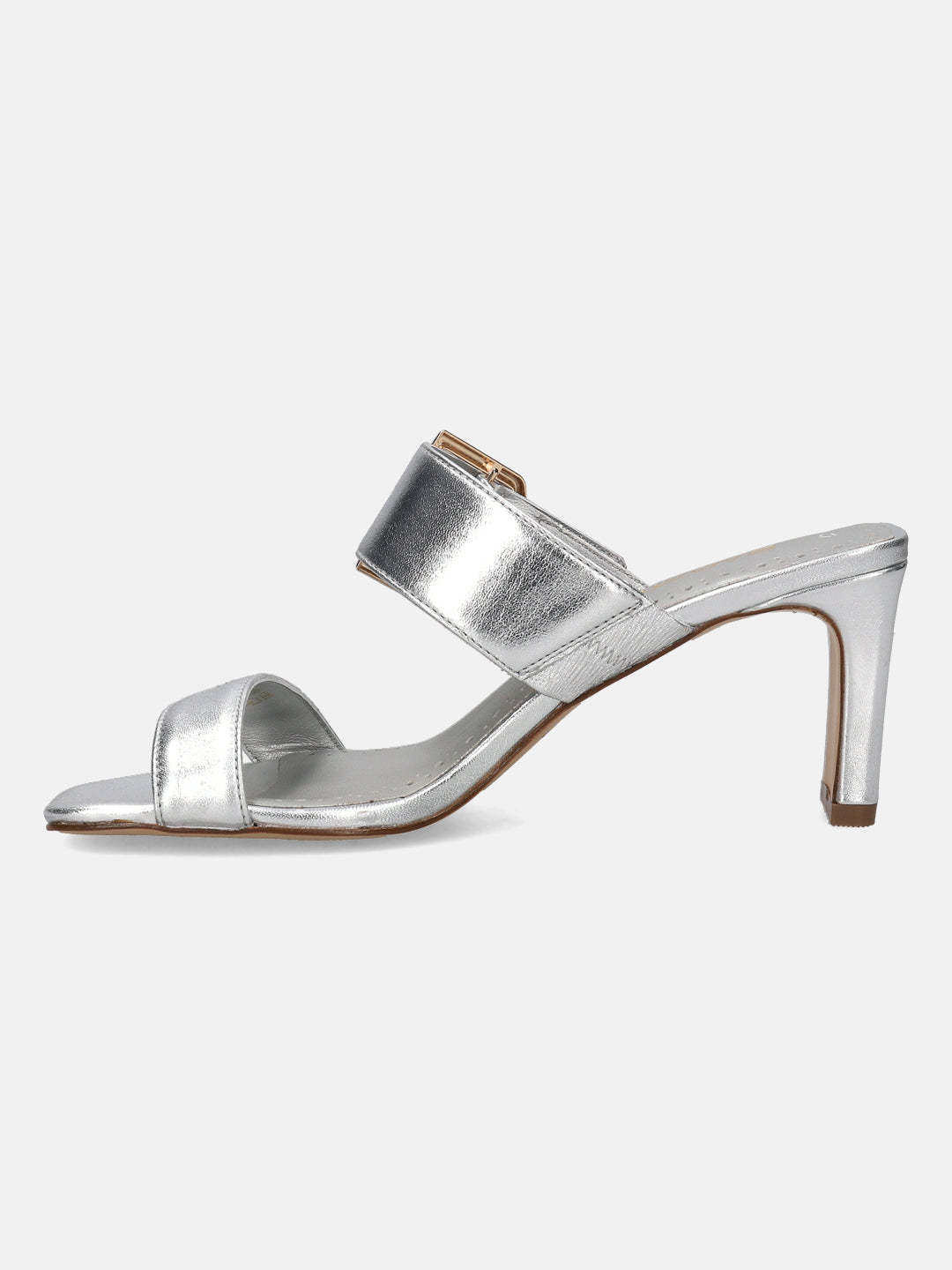 Jaya Silver Leather Heels