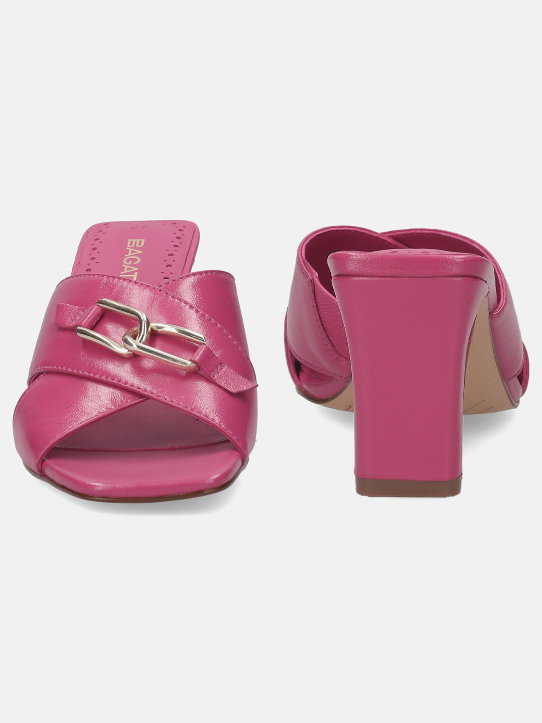 Jaya Pink Leather Heels