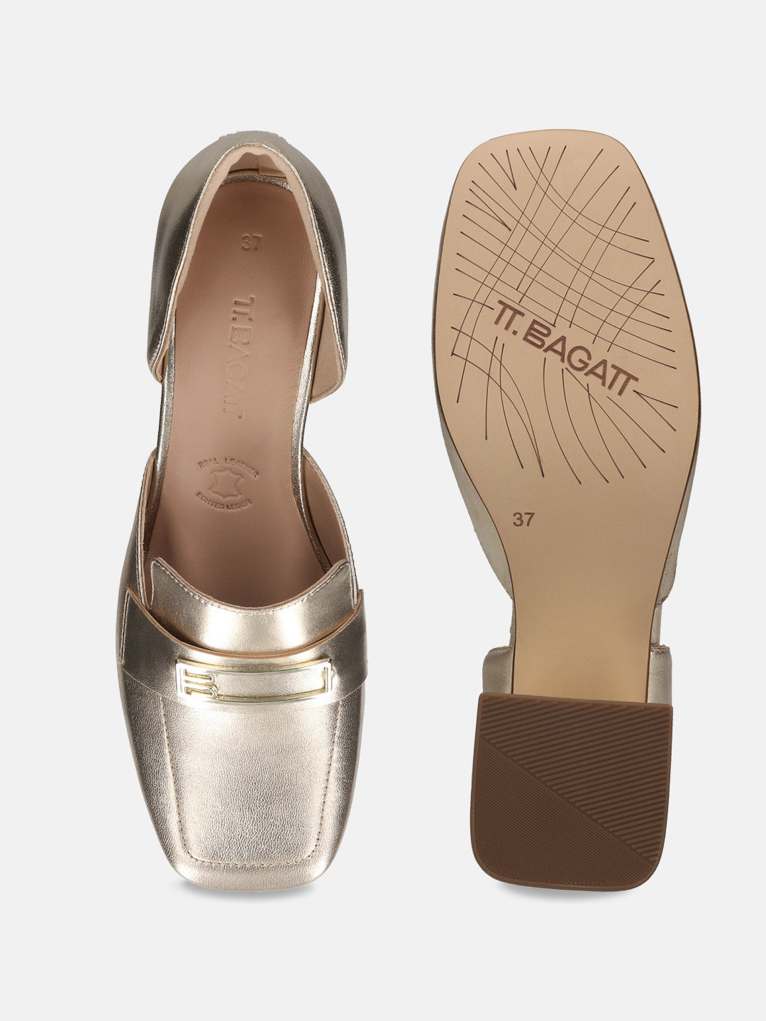 BAGATT Gold Premium Leather Heels