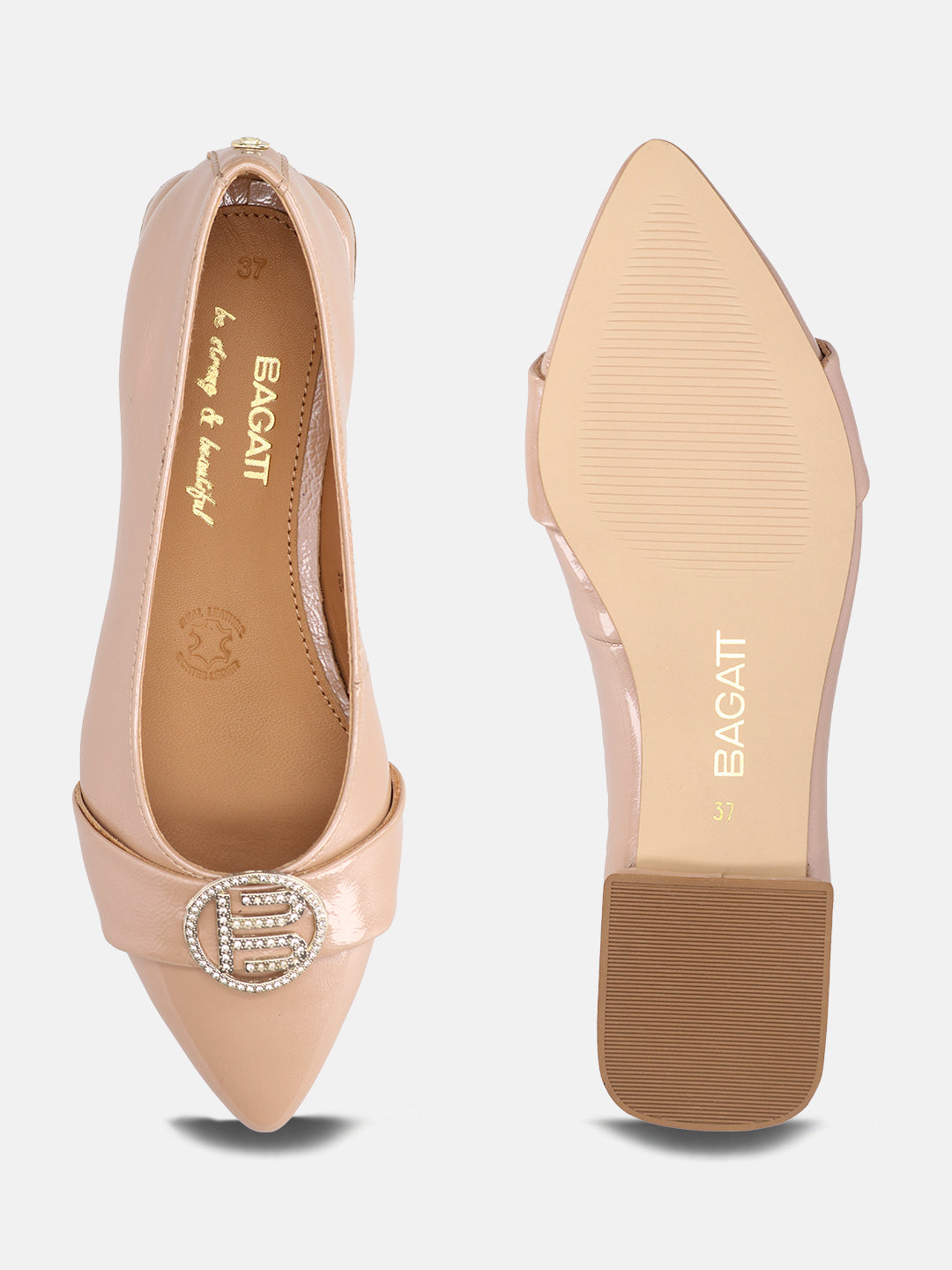 BAGATT Genevi Beige Premium Leather Slip-Ons