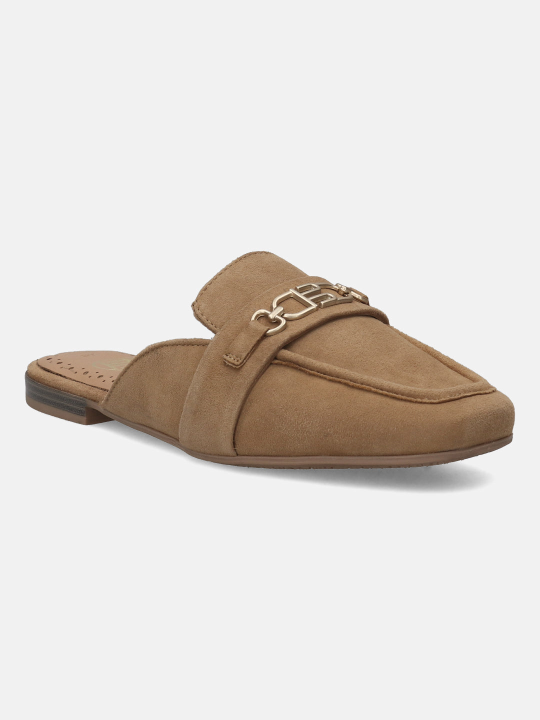Anela Light Brown Suede Mules