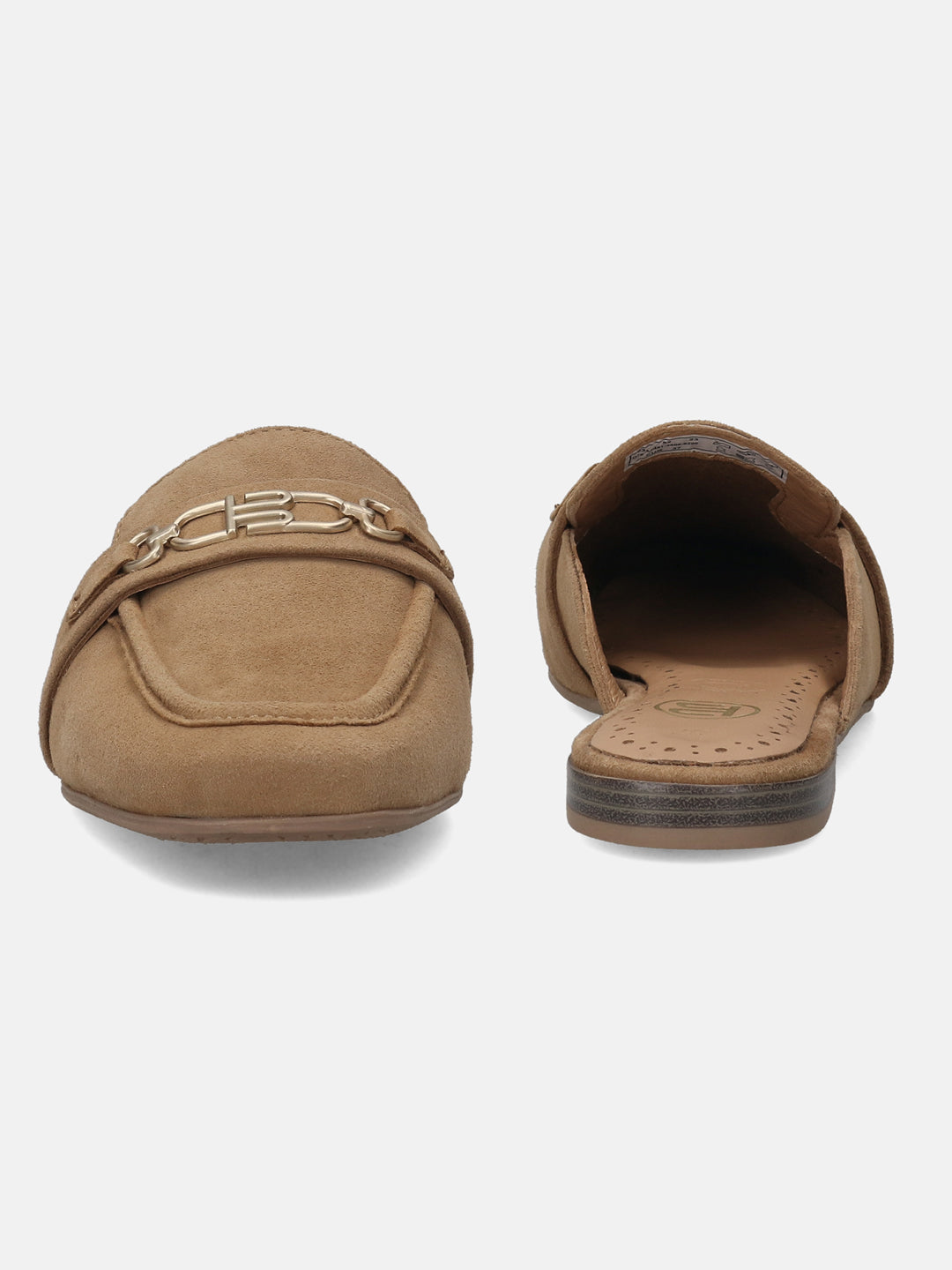 Anela Light Brown Suede Mules