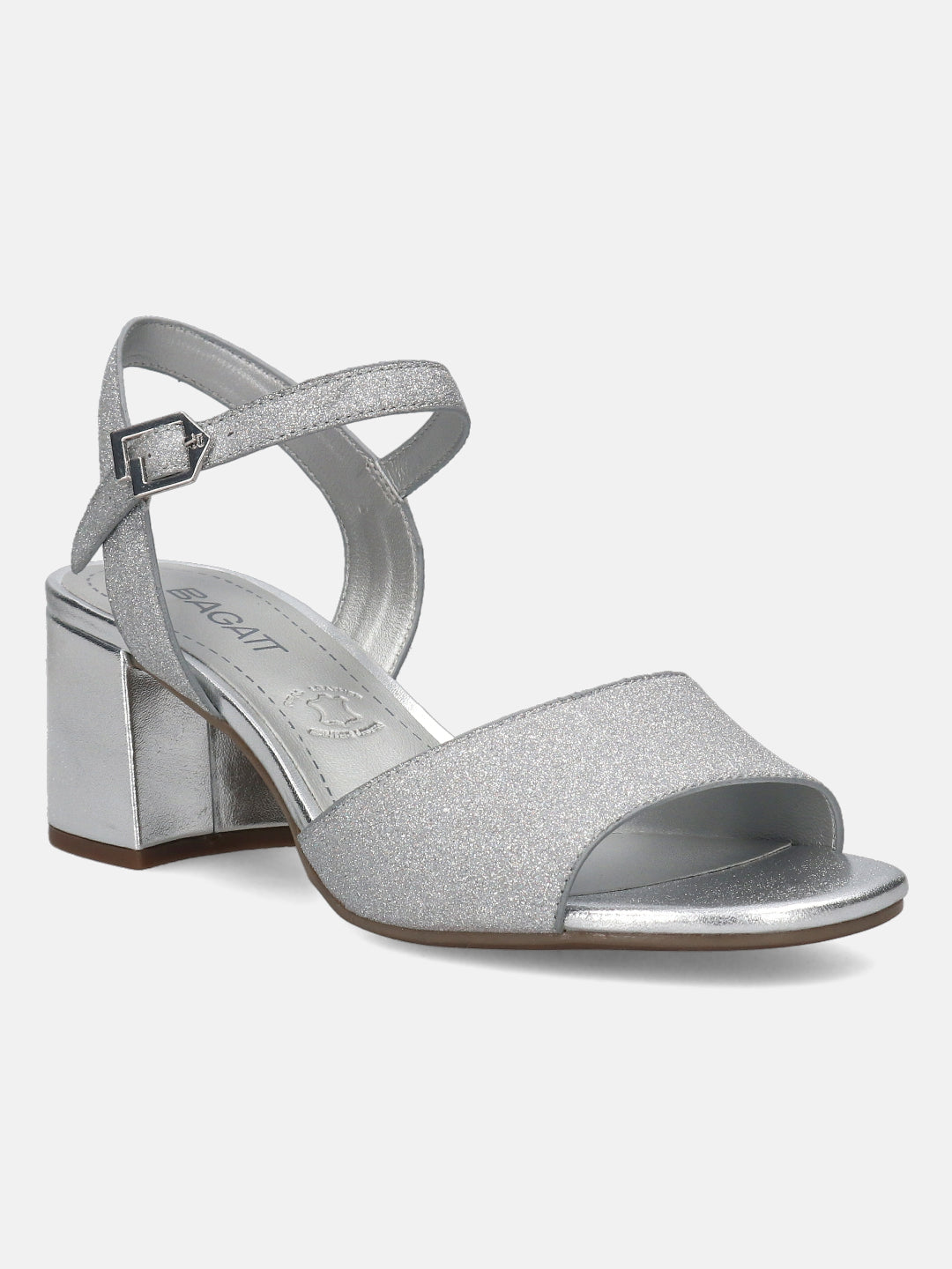 Vanita Silver Ankle Strap Heels