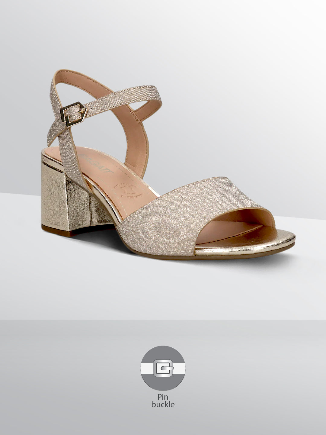 BAGATT  Vanita Gold Ankle strap Heels