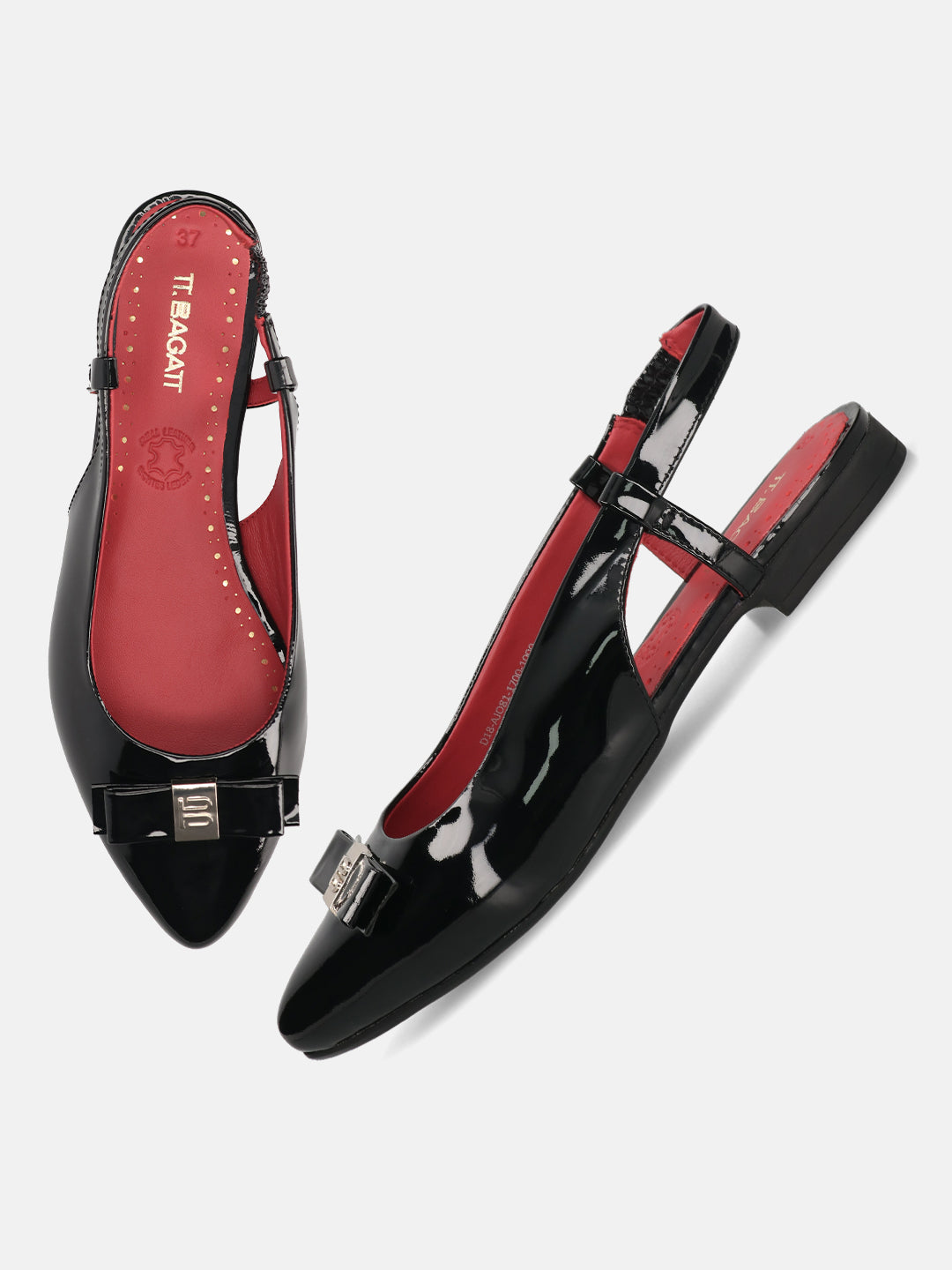 TT.BAGATT Loraine Black Premium Leather Slingback