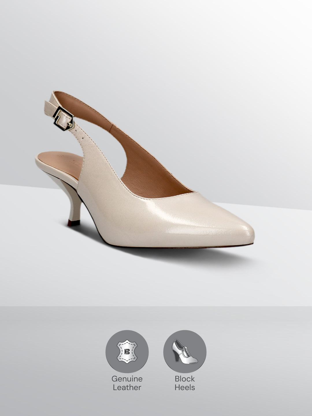 BAGATT Offwhite Premium Leather Heels
