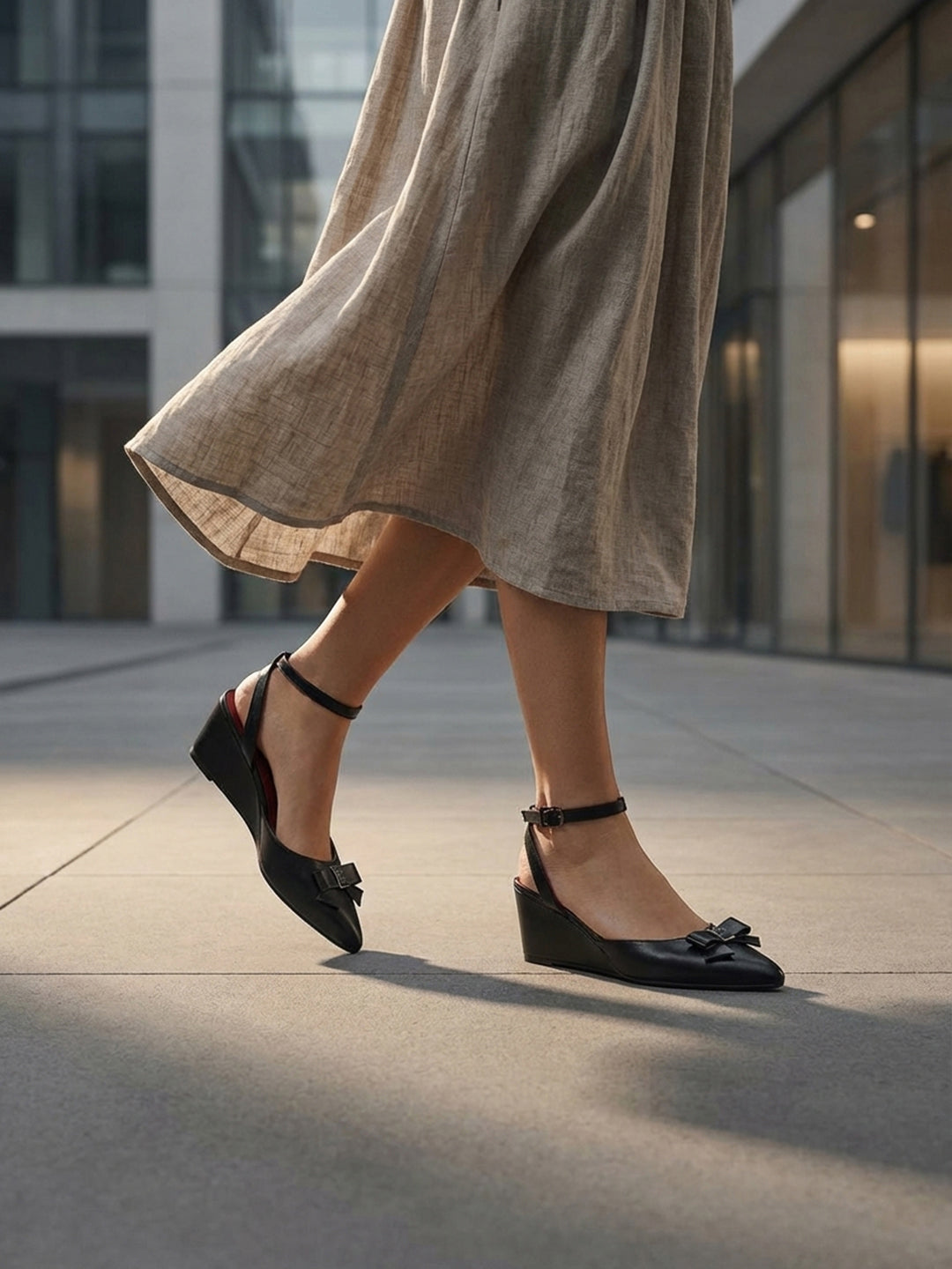 TT.BAGATT Kezia Black Premium Leather Ankle Strap Heels