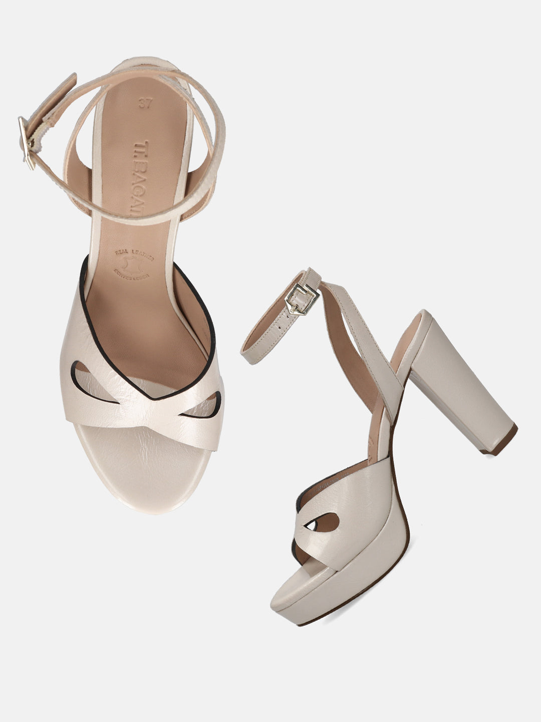 BAGATT Offwhite Premium Leather Heels