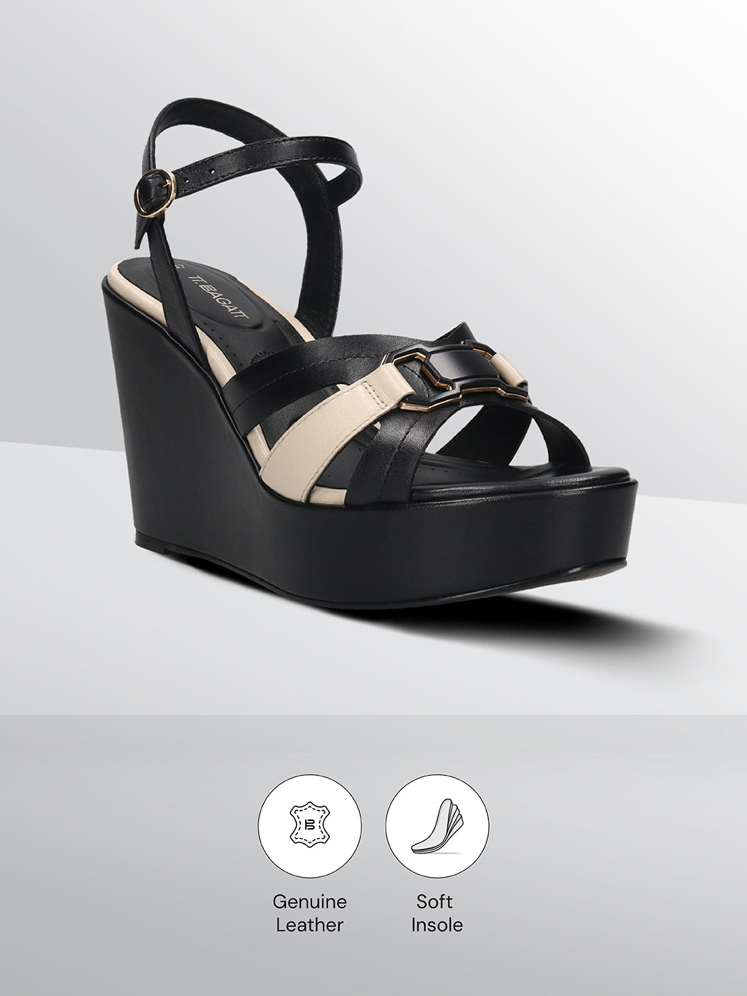 TT.BAGATT  Sigma black Premium Leather Heels