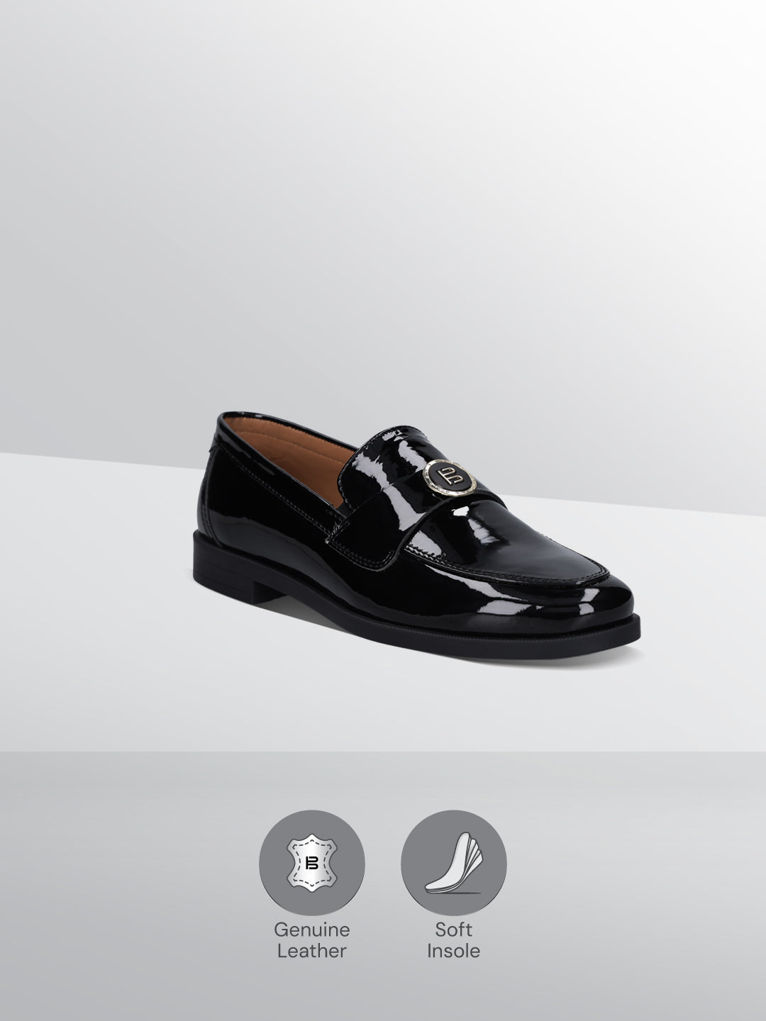 TT.BAGATT Edwina Black Premium Leather Loafers Slip-Ons