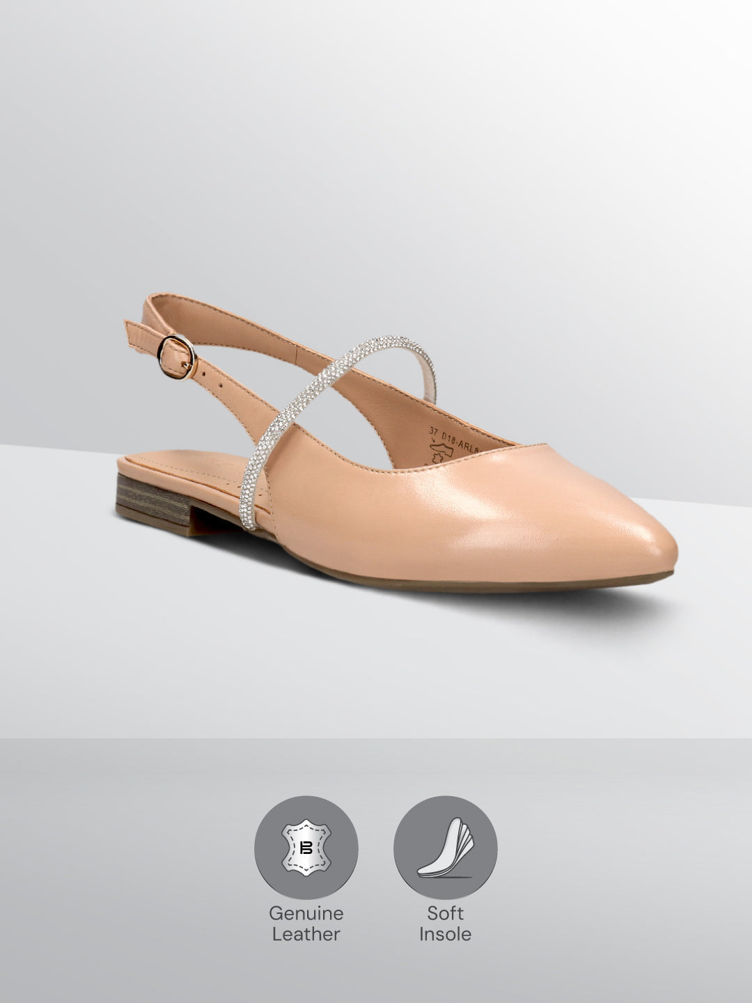 TT.BAGATT Bruna Rose Premium Leather Slingback Slip-ons
