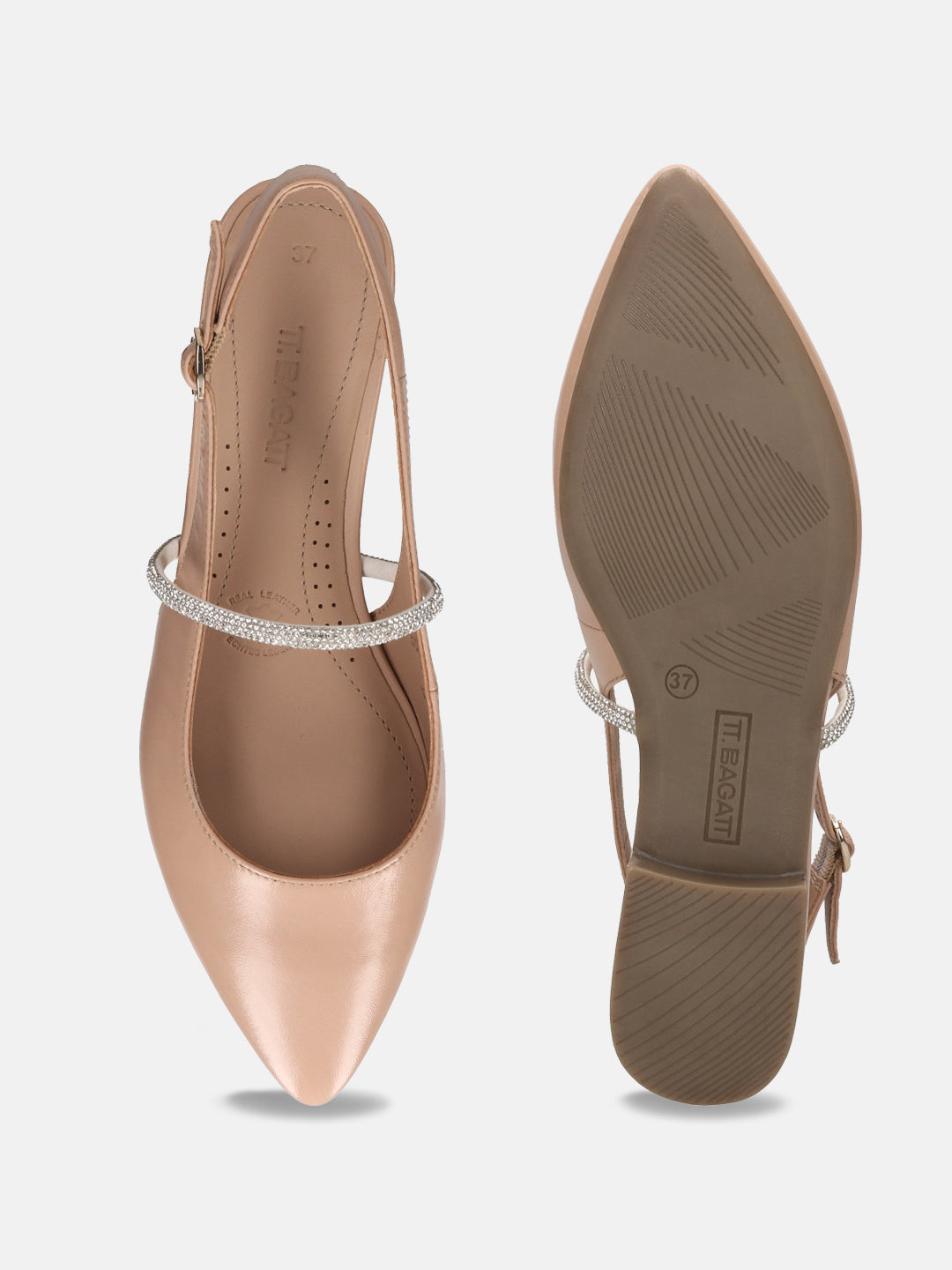 TT.BAGATT Bruna Rose Premium Leather Slingback Slip-ons