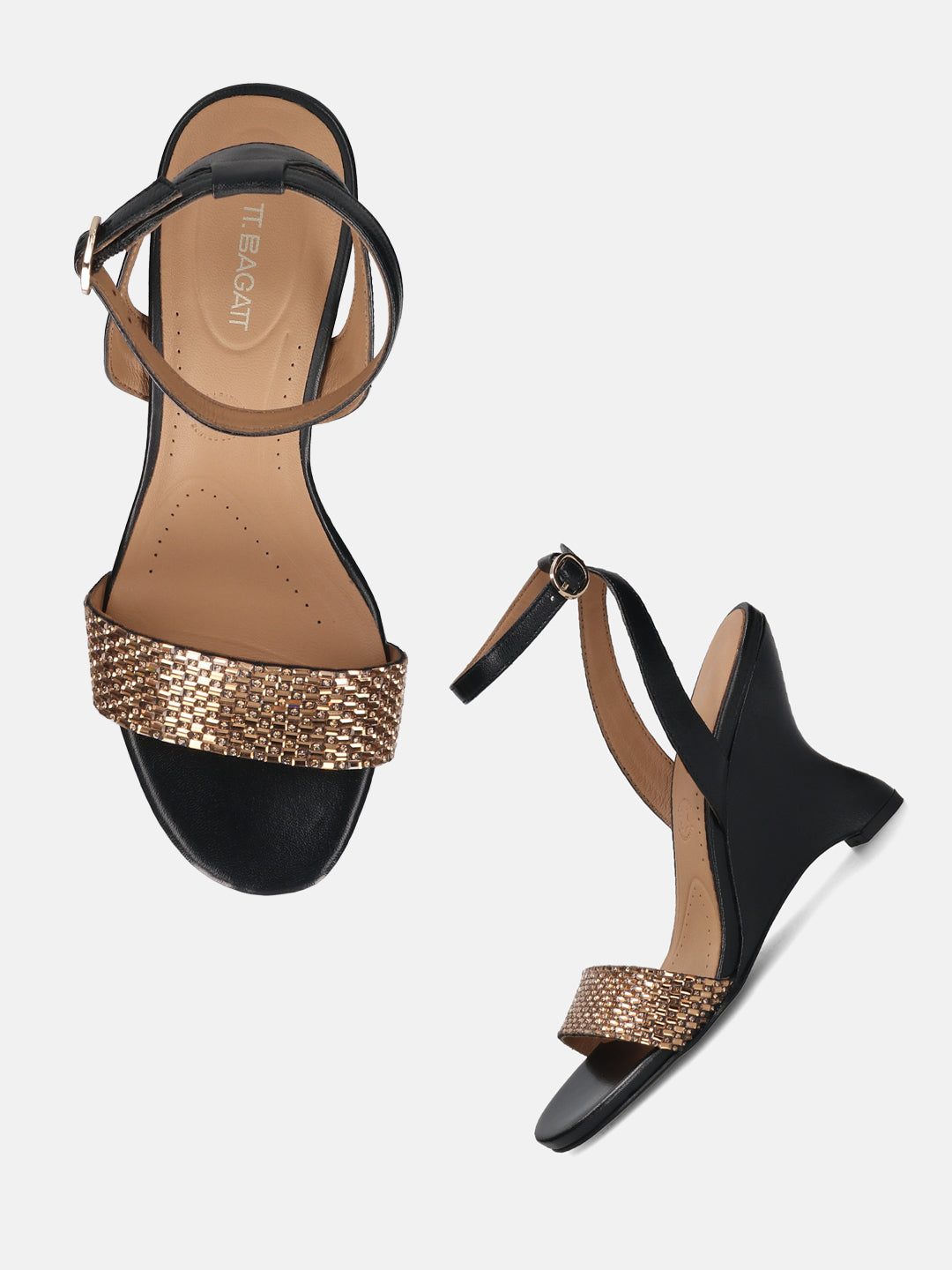 BAGATT Black & Metalics Premium Leather Heels