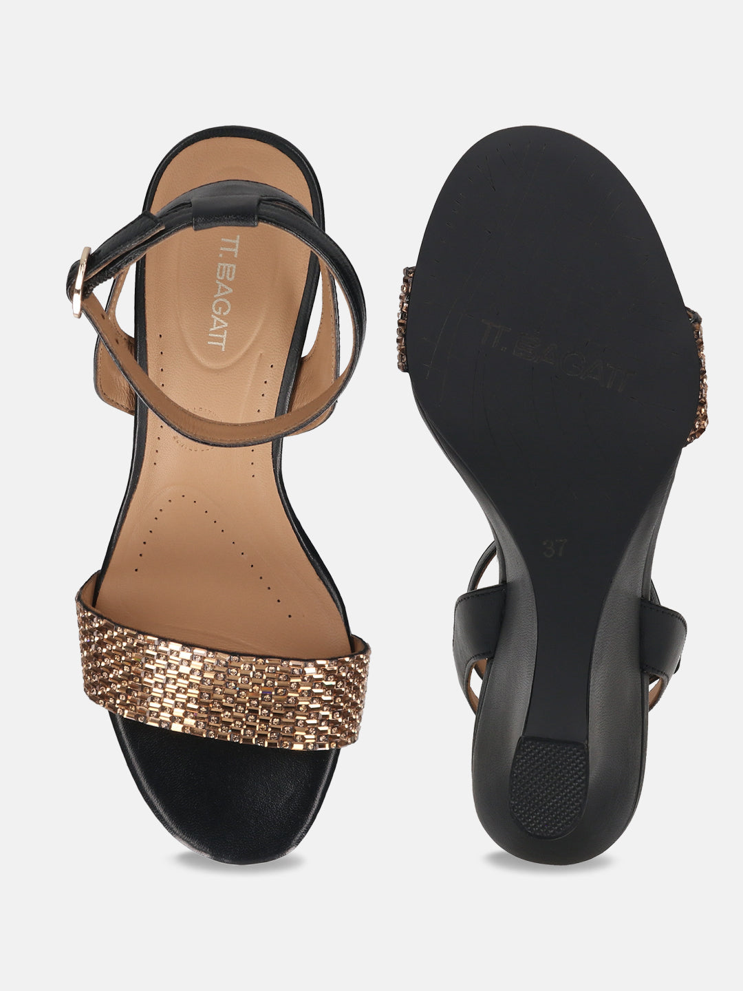 BAGATT Black & Metalics Premium Leather Heels