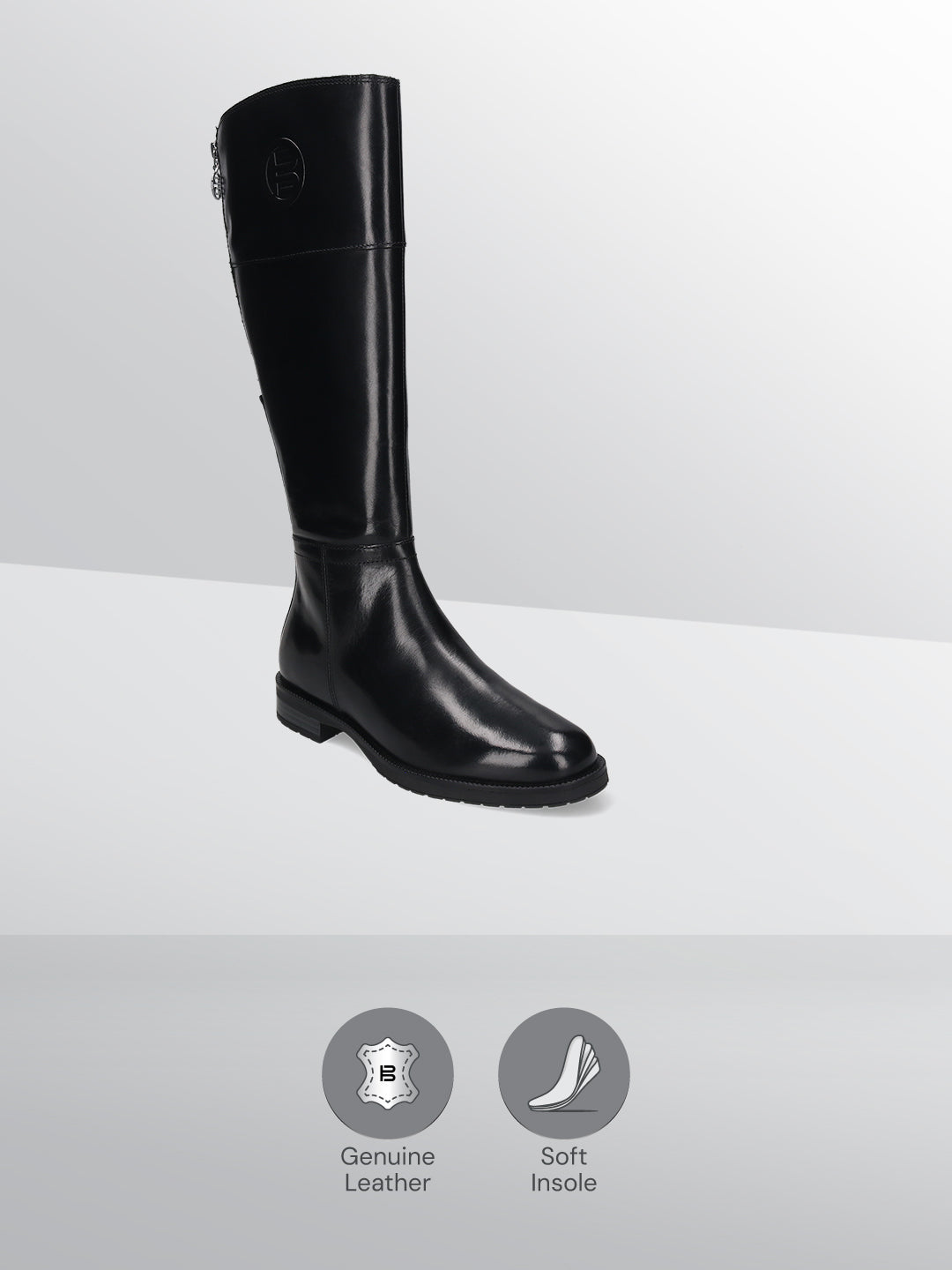 TT.BAGATT Leska Black Premium LeatherKnee Boot