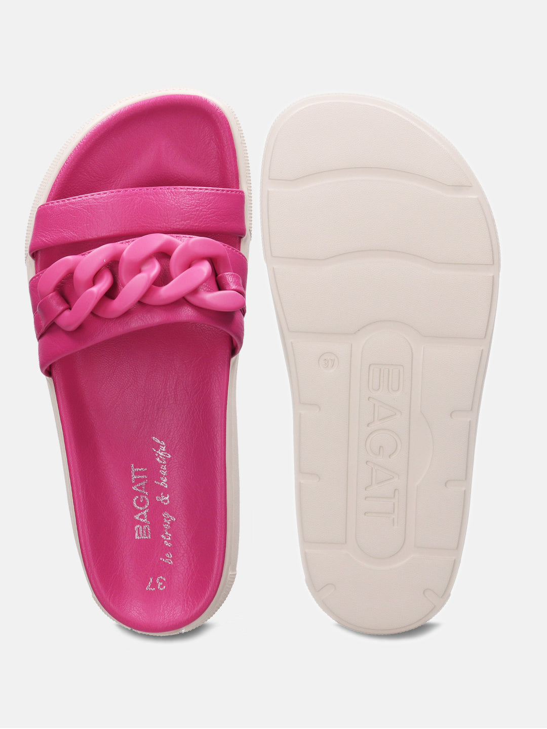 Dalia Pink Flatform Sandals - BAGATT