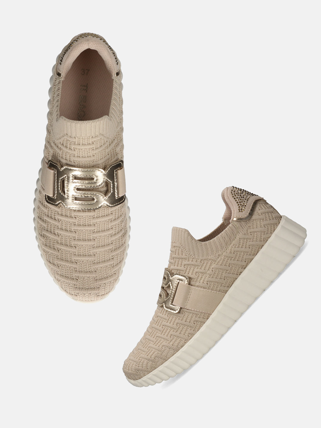 BAGATT Beige & Metallics Sneakers