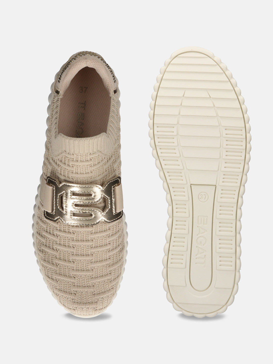 BAGATT Beige & Metallics Sneakers