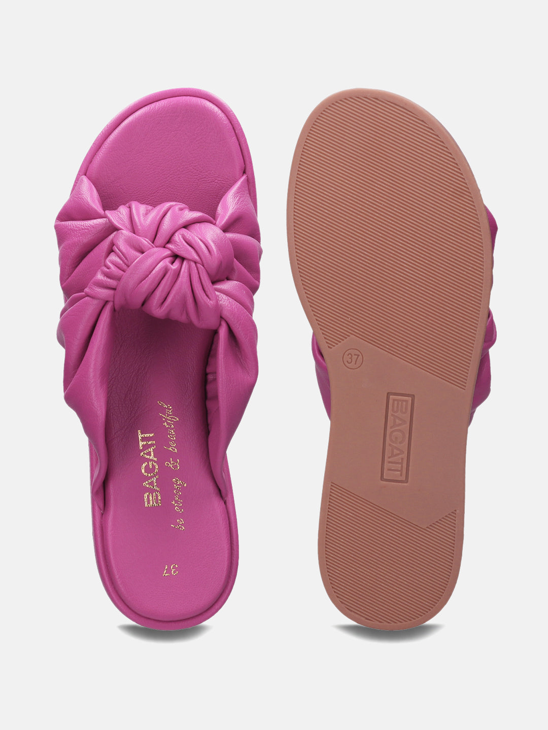 Ravenna Pink Flat Sandals - BAGATT