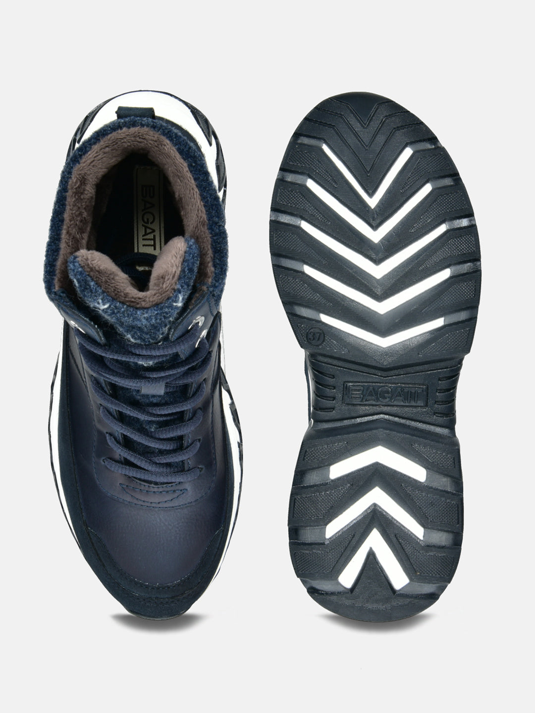 BAGATT Dark Blue High Top Sneakers
