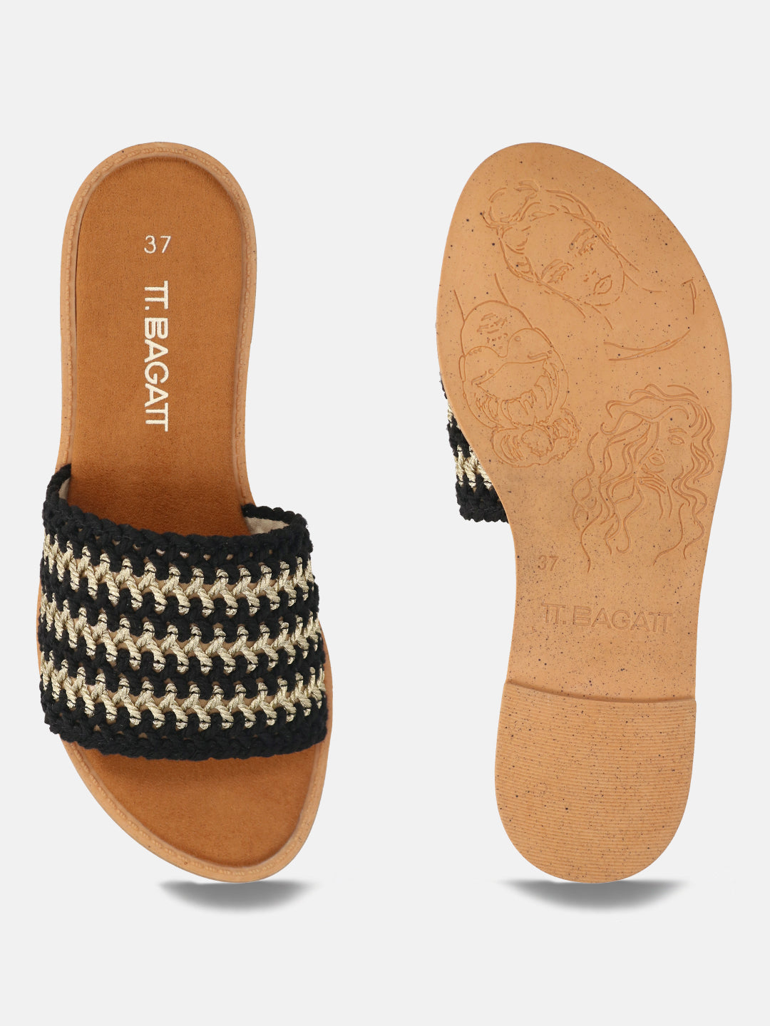 TT.BAGATT Goa black Flat Sandals