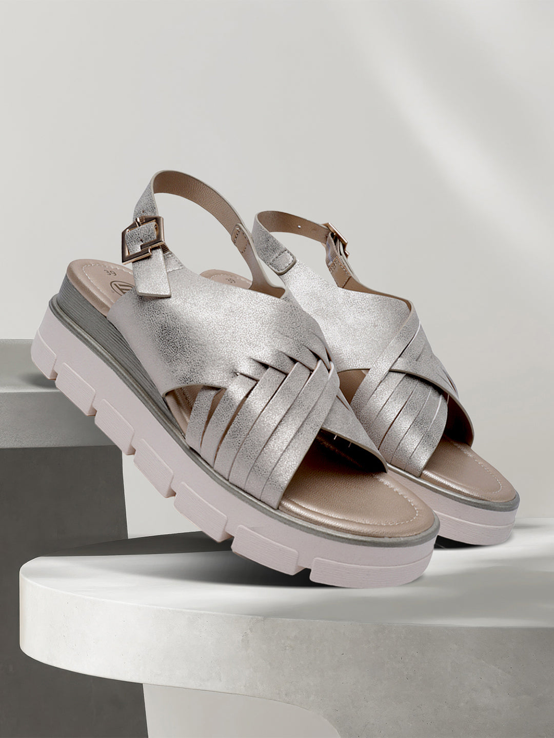 BAGATT  Mariella Gold  Back Strap Flatform sandals