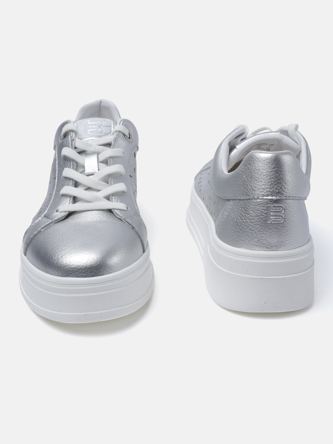 BAGATT Silver Mid Top Sneakers